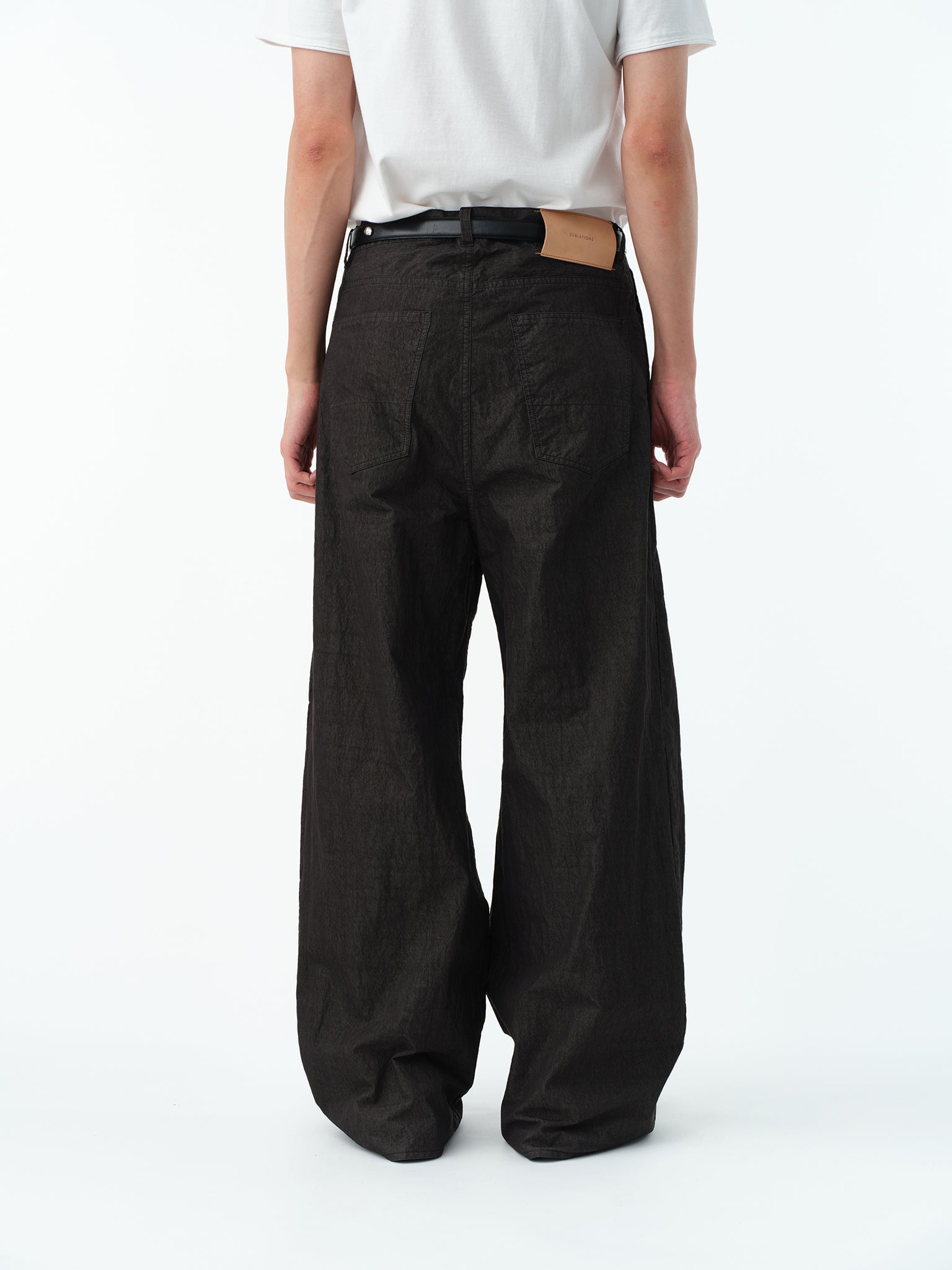 GARMENT DYED 2TUCK WIDE BAGGY PANTS .13【ASH BLACK】