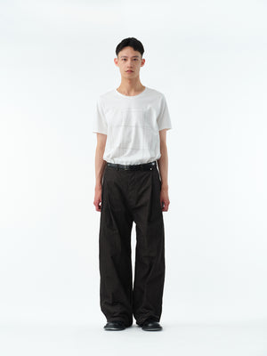 GARMENT DYED 2TUCK WIDE BAGGY PANTS .13【ASH BLACK】