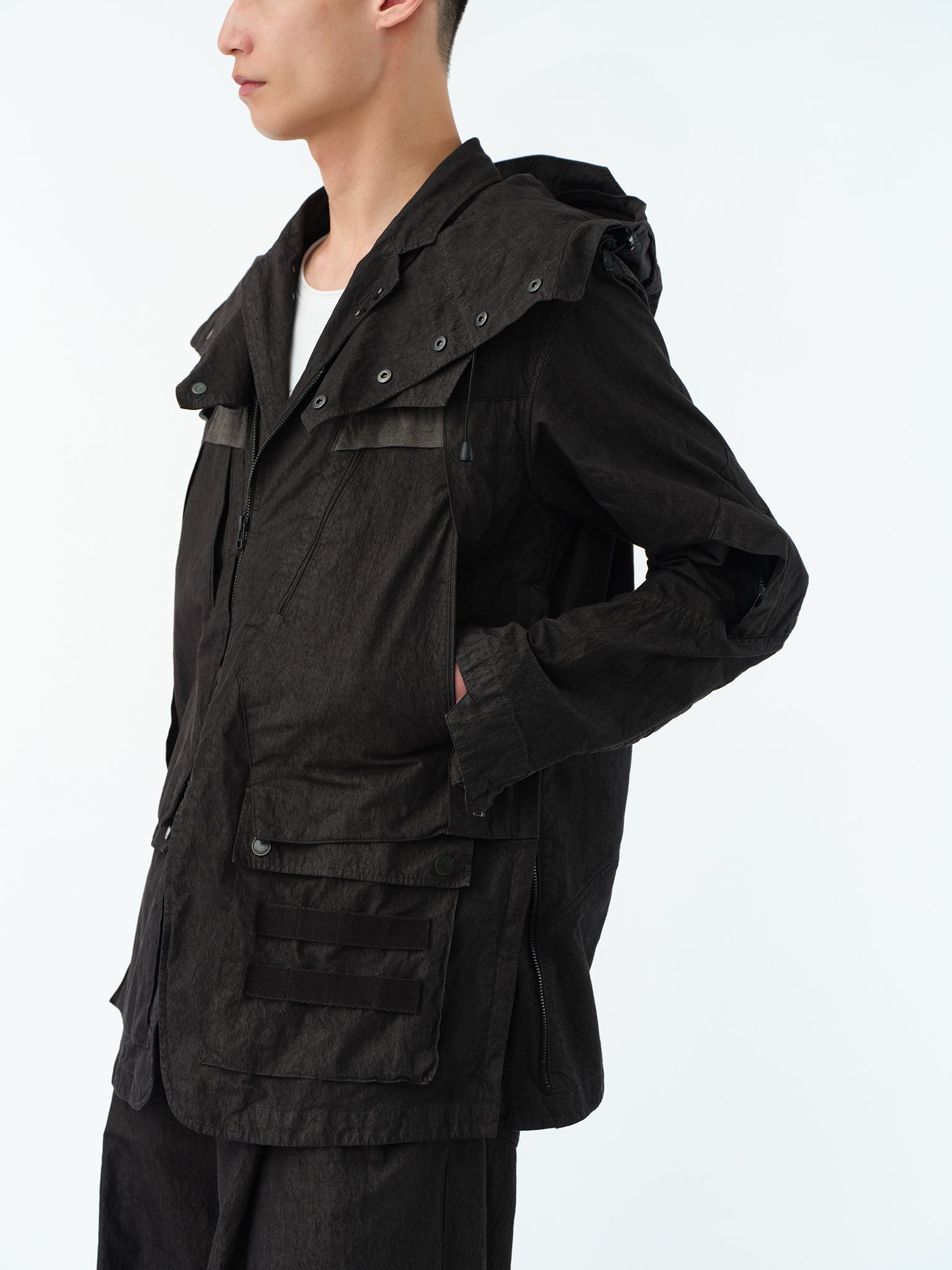 GARMENT DYED TACTICAL JACKET .13【ASH BLACK】