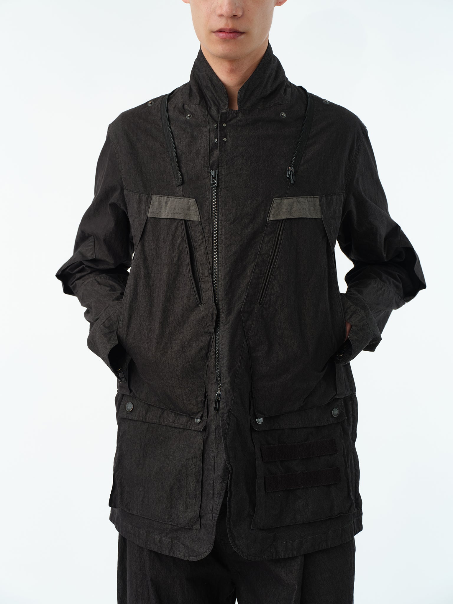 GARMENT DYED TACTICAL JACKET .13【ASH BLACK】