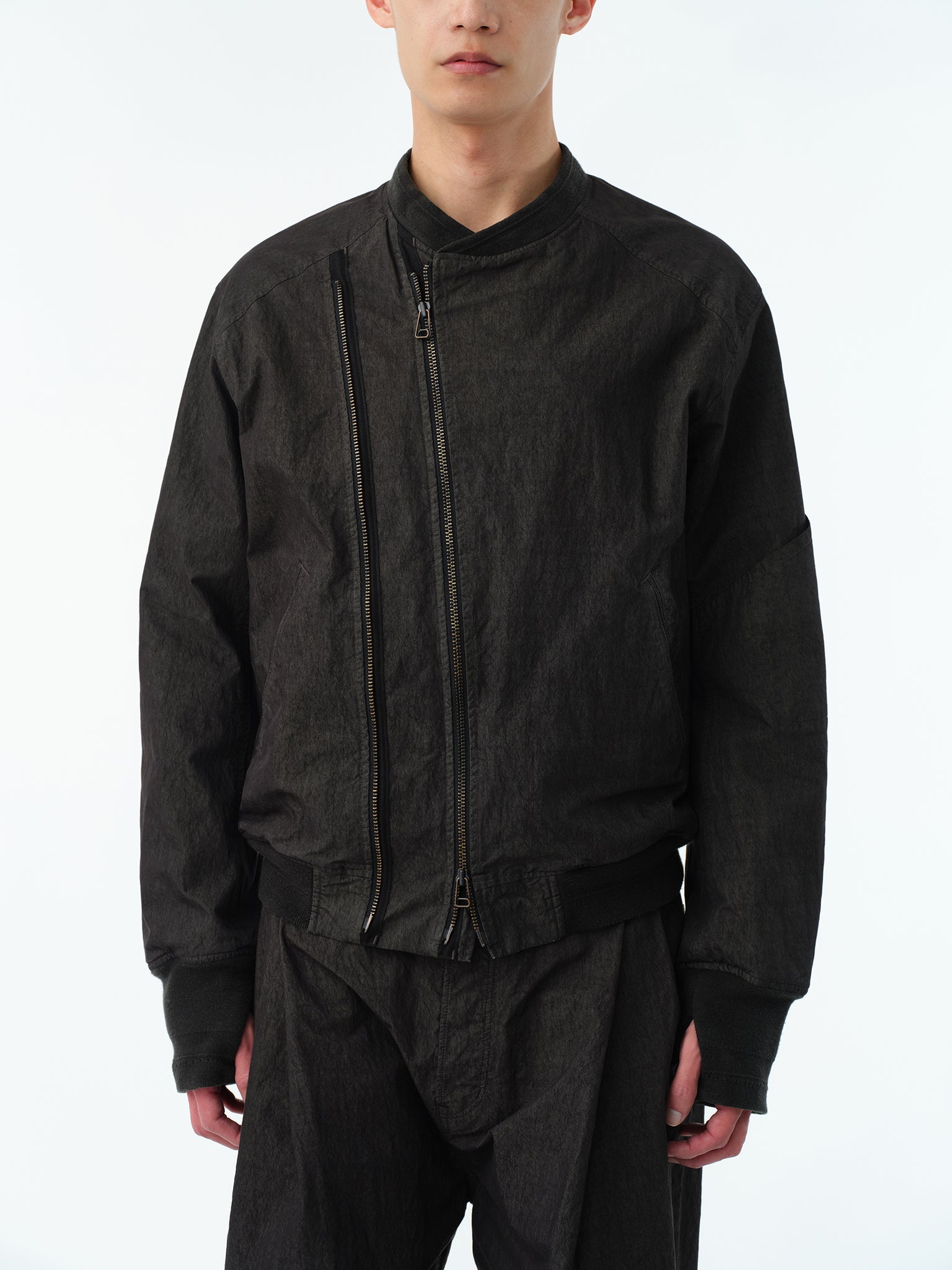 GARMENT DYED ADJUSTABLE MA-1 .13【ASH BLACK】