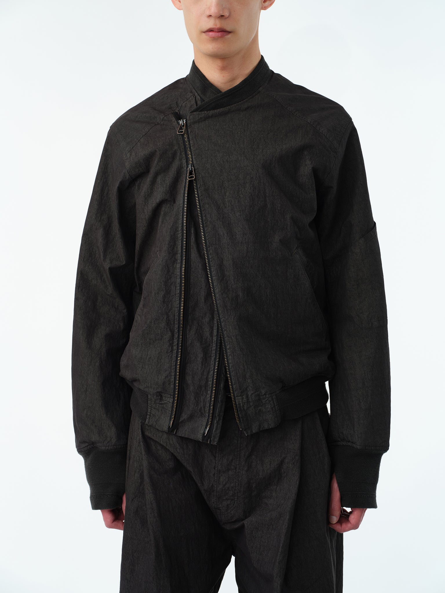 GARMENT DYED ADJUSTABLE MA-1 .13【ASH BLACK】