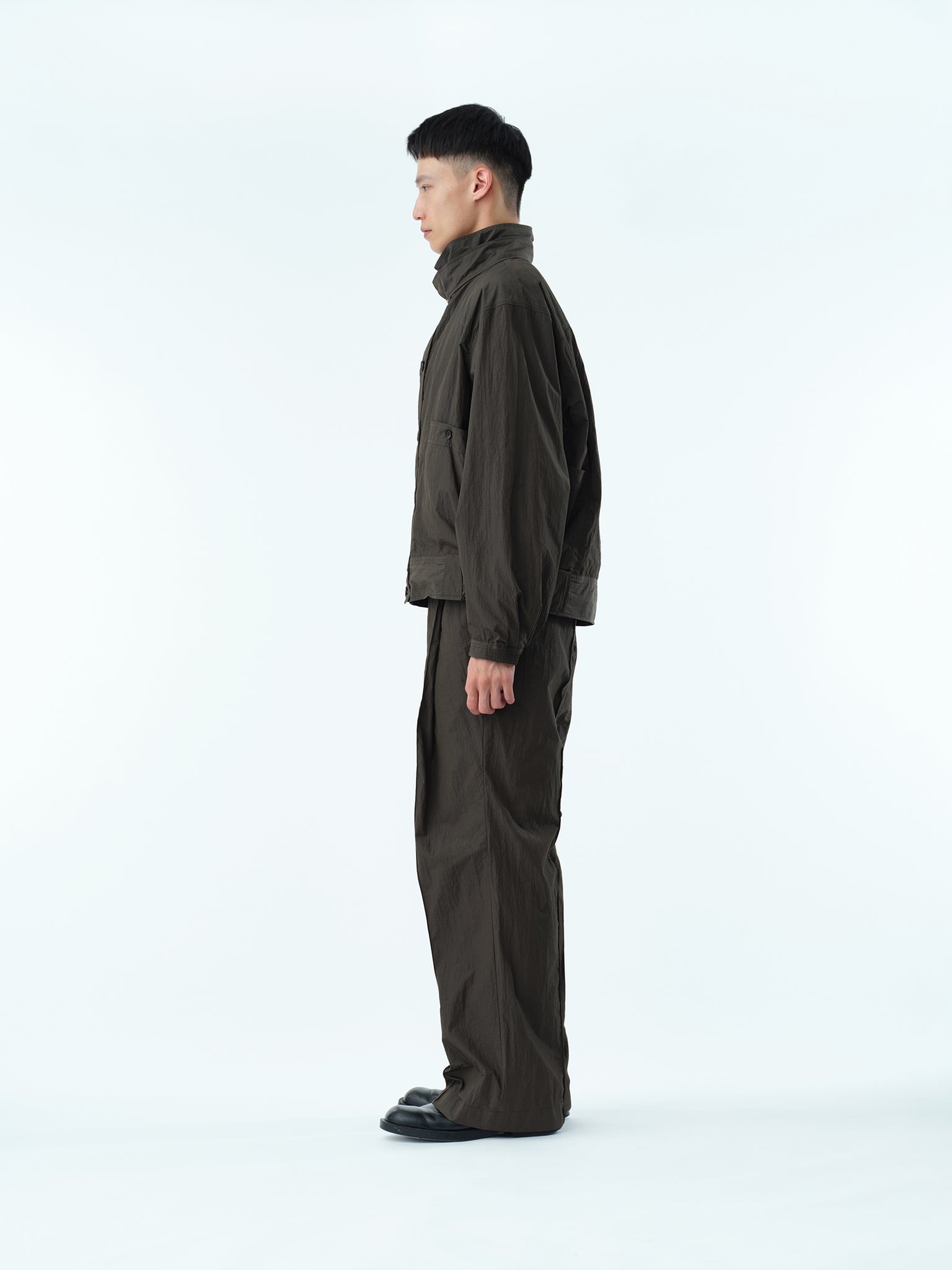 WASHER NYLON PINTUCK EASY TROUSERS .13【BUFFALO BROWN】