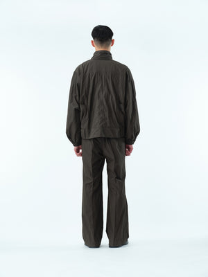 WASHER NYLON PINTUCK EASY TROUSERS .13【BUFFALO BROWN】