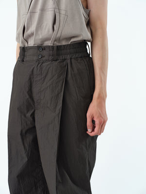 WASHER NYLON PINTUCK EASY TROUSERS .13【BUFFALO BROWN】