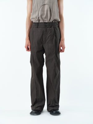 WASHER NYLON PINTUCK EASY TROUSERS .13【BUFFALO BROWN】