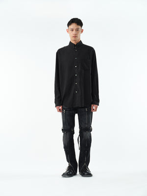 REGULAR FIT TAB COLLAR SHIRT .13【BLACK】