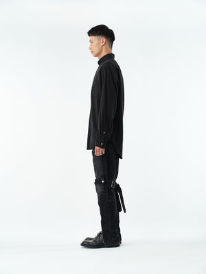 REGULAR FIT TAB COLLAR SHIRT .13【BLACK】