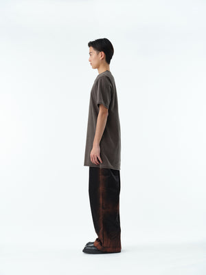 CUT-OFF FADE T-SHIRT .13【FADE BROWN -GEOMETRIC-】