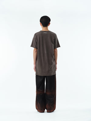 CUT-OFF FADE T-SHIRT .13【FADE BROWN -GEOMETRIC-】