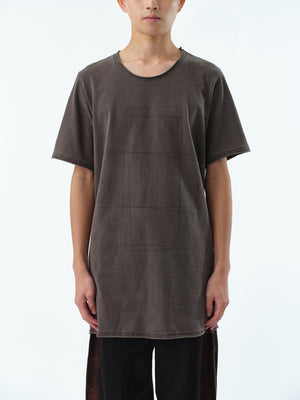 CUT-OFF FADE T-SHIRT .13【FADE BROWN -GEOMETRIC-】