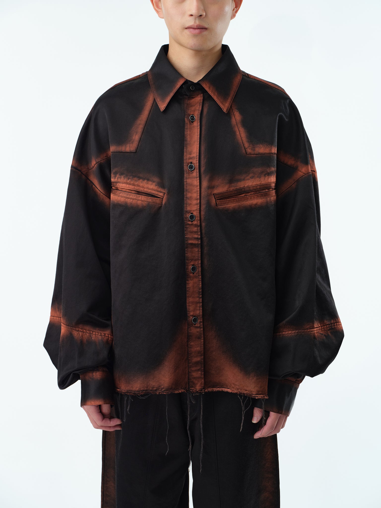 RUSTY SATIN WESTERN SHIRT .13【RUSTY BLACK】