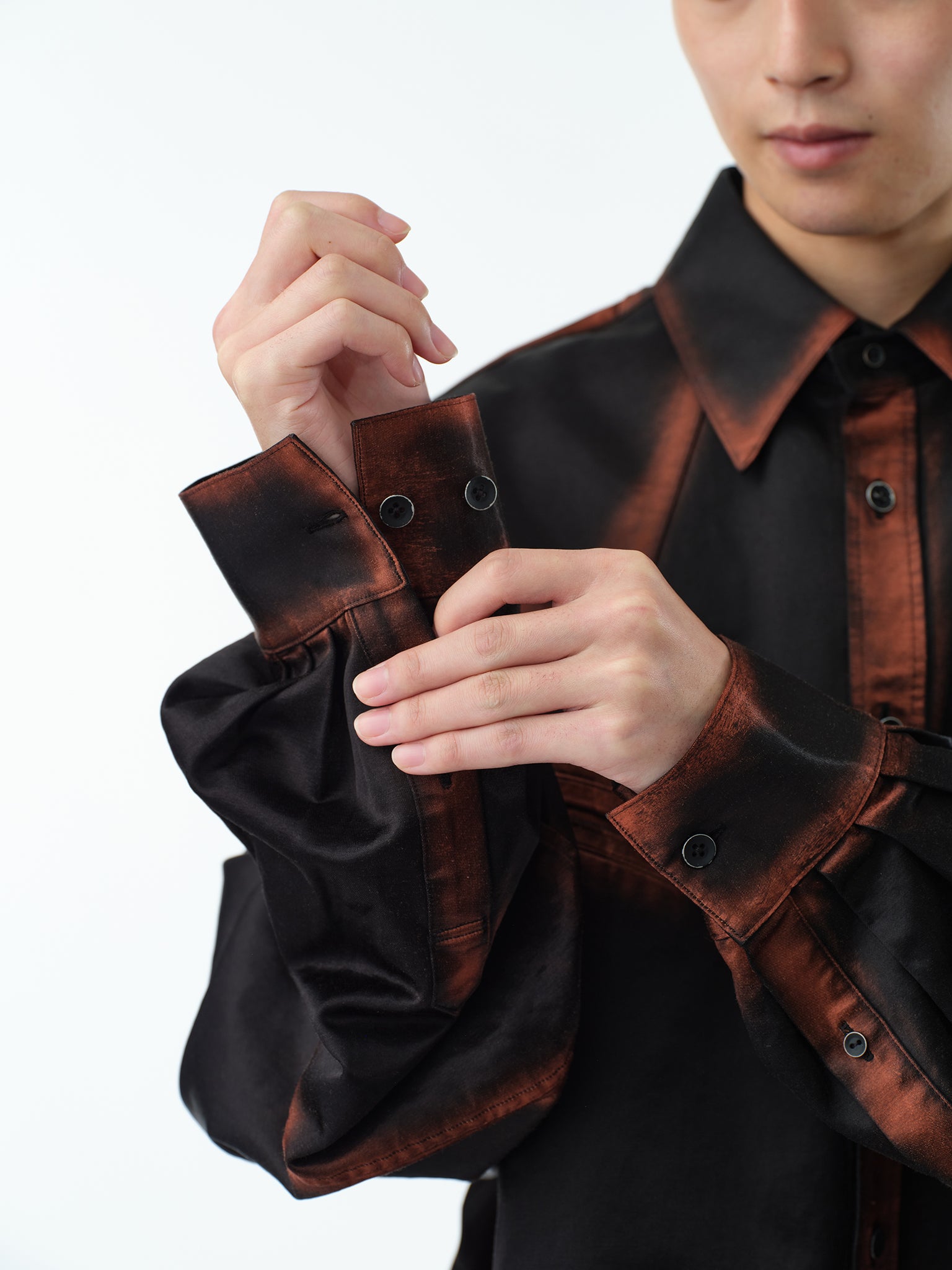 RUSTY SATIN WESTERN SHIRT .13【RUSTY BLACK】