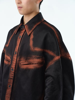 RUSTY SATIN WESTERN SHIRT .13【RUSTY BLACK】