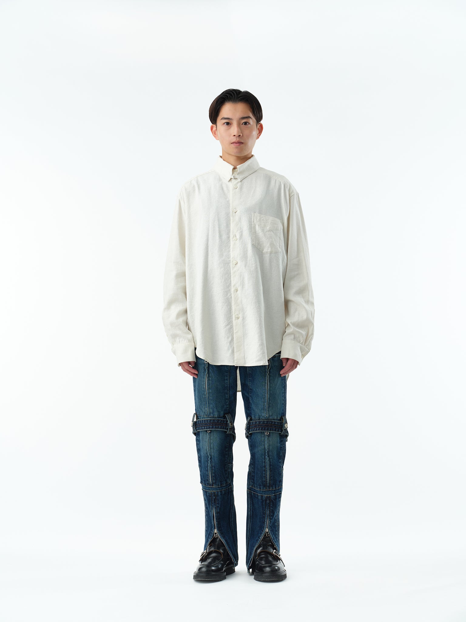 REGULAR FIT TAB COLLAR SHIRT .13【OFF WHITE】