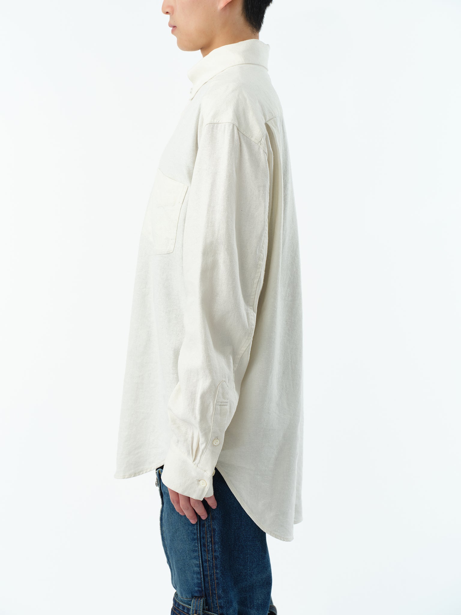 REGULAR FIT TAB COLLAR SHIRT .13【OFF WHITE】