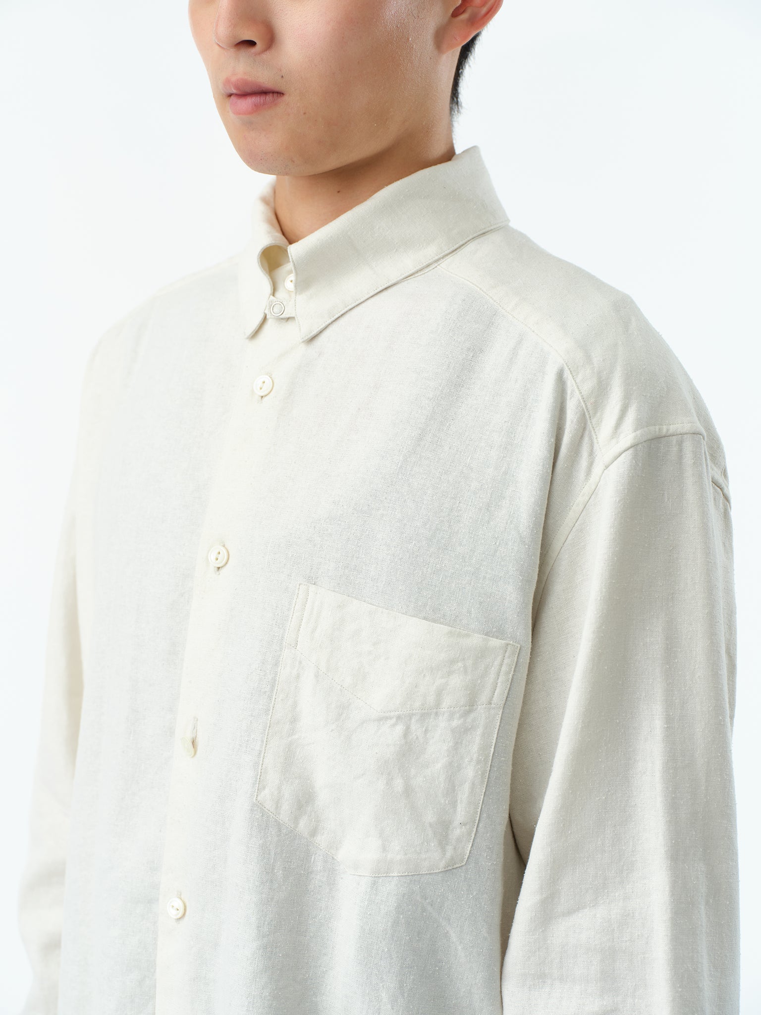 REGULAR FIT TAB COLLAR SHIRT .13【OFF WHITE】