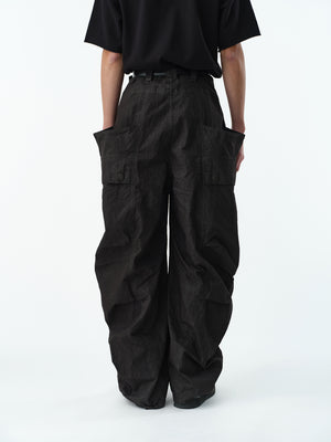 GARMENT DYED BANANA CUTTING PANTS .13 [ASH BLACK]