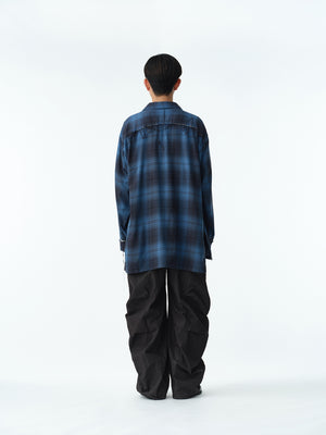 OMBRE CHECK PAJAMA SHIRT .13【CLASSIC BLUE】