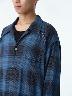 OMBRE CHECK PAJAMA SHIRT .13【CLASSIC BLUE】