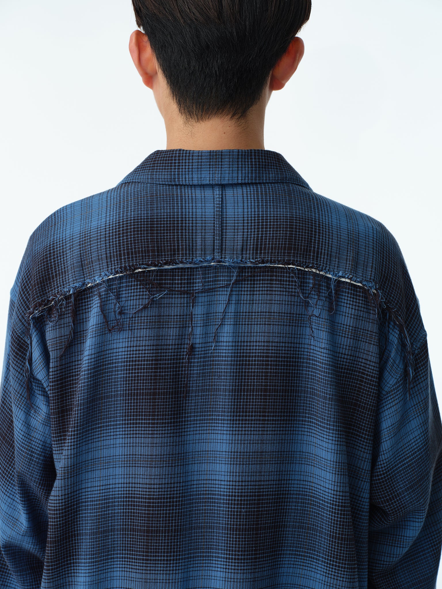 OMBRE CHECK PAJAMA SHIRT .13【CLASSIC BLUE】