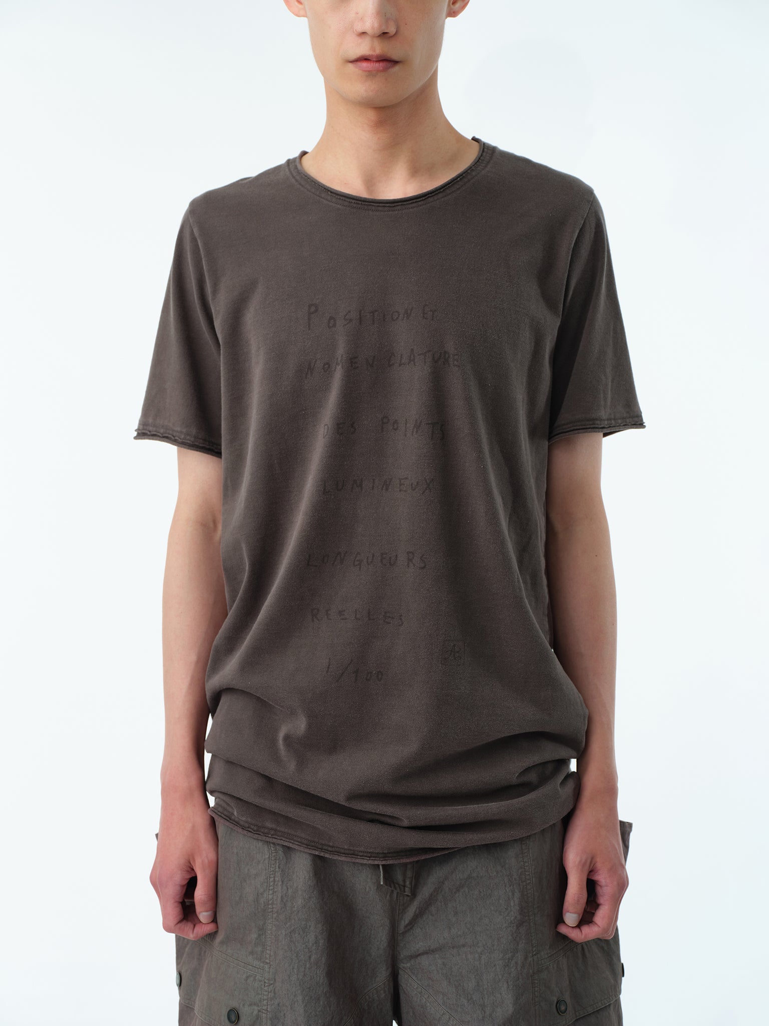 CUT-OFF FADE T-SHIRT .13【FADE BROWN -TEXT-】