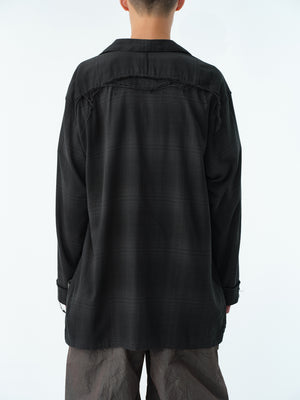 OMBRE CHECK PAJAMA SHIRT .13【BLACK】