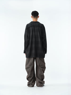 OMBRE CHECK PAJAMA SHIRT .13【BLACK】