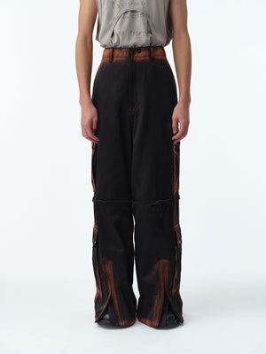 RUSTY SATIN TRANSFORM CARGO PANTS .13 [RUSTY BLACK]