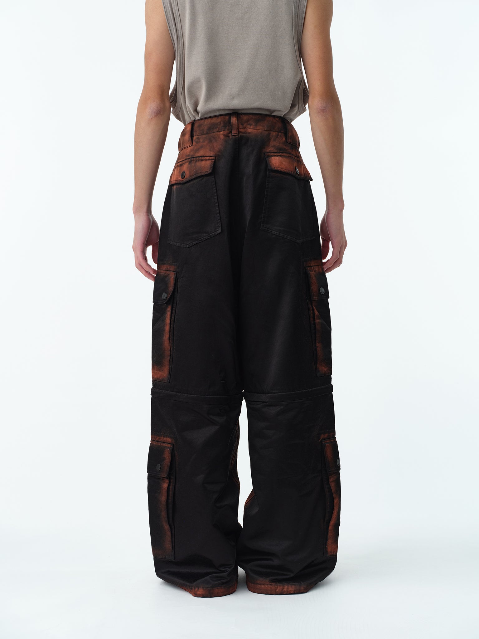 RUSTY SATIN TRANSFORM CARGO PANTS .13 [RUSTY BLACK]