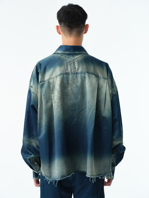 RUSTY SATIN WESTERN SHIRT .13【RUSTY BLUE】