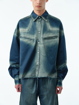 RUSTY SATIN WESTERN SHIRT .13【RUSTY BLUE】