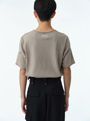 CUT-OFF FADE T-SHIRT .13【SAND GREGE -TEXT-】