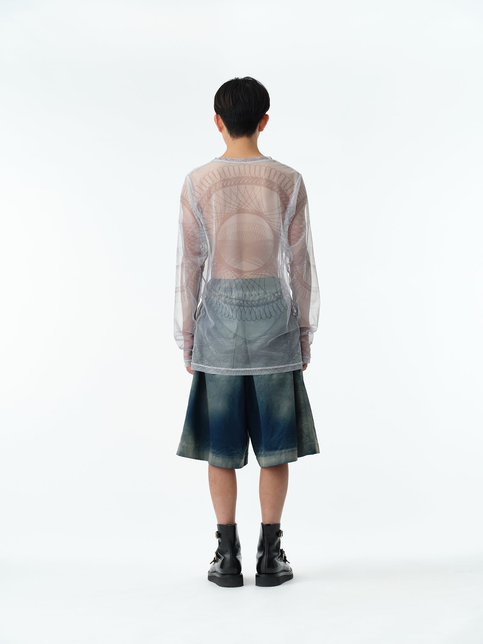 SECOND SKIN L/S T-SHIRT .13【GEOMETRIC WHITE】