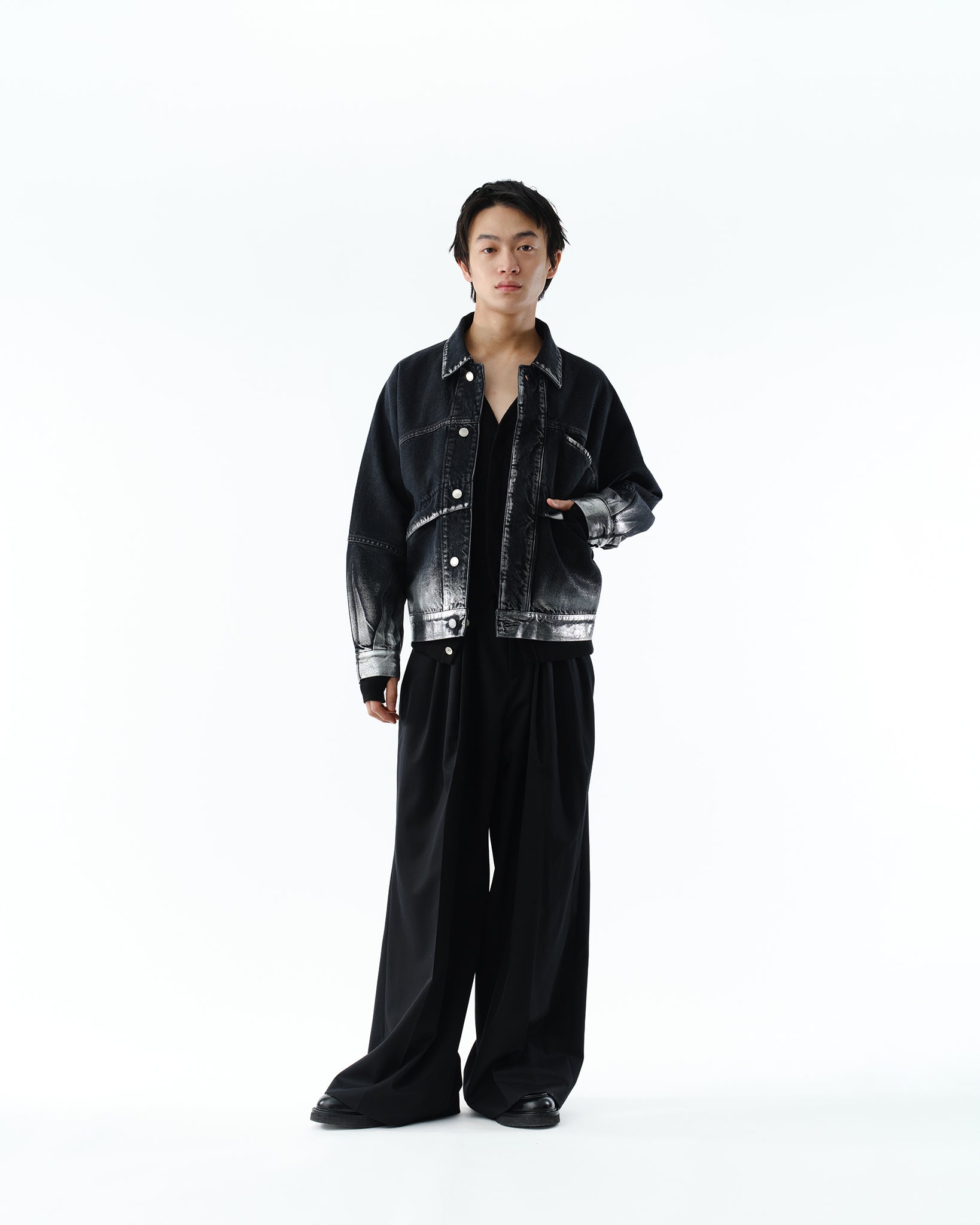 DENIM JACKET -TYRANT Mk-Ⅱ-【FOILED WASH BLACK】