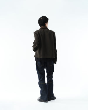 SLIM FLARE DENIM PANTS -Sharon-.06【RIGID INDIGO】
