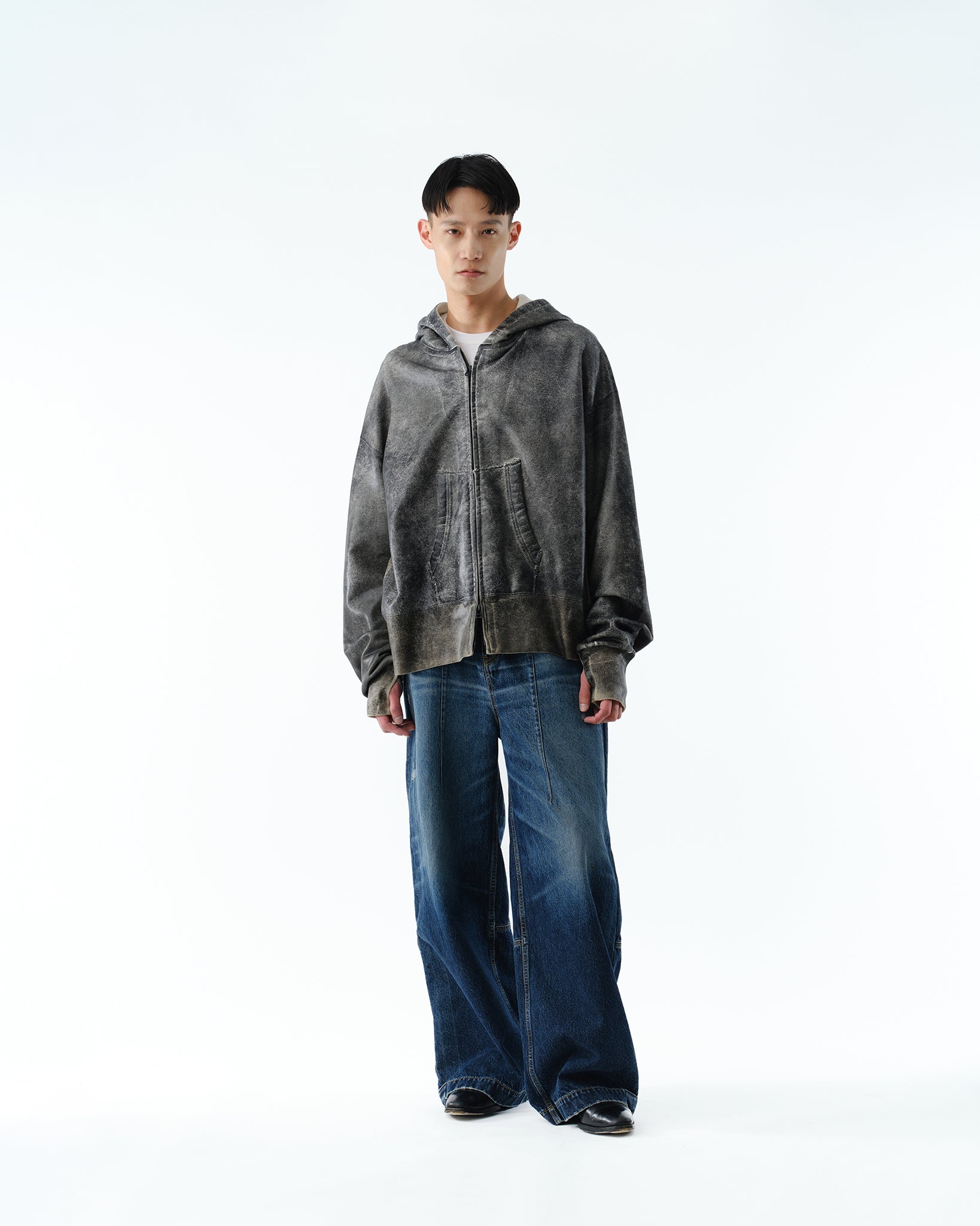 WIDE SEAM DENIM BAGGY PANTS .13【USED INDIGO】