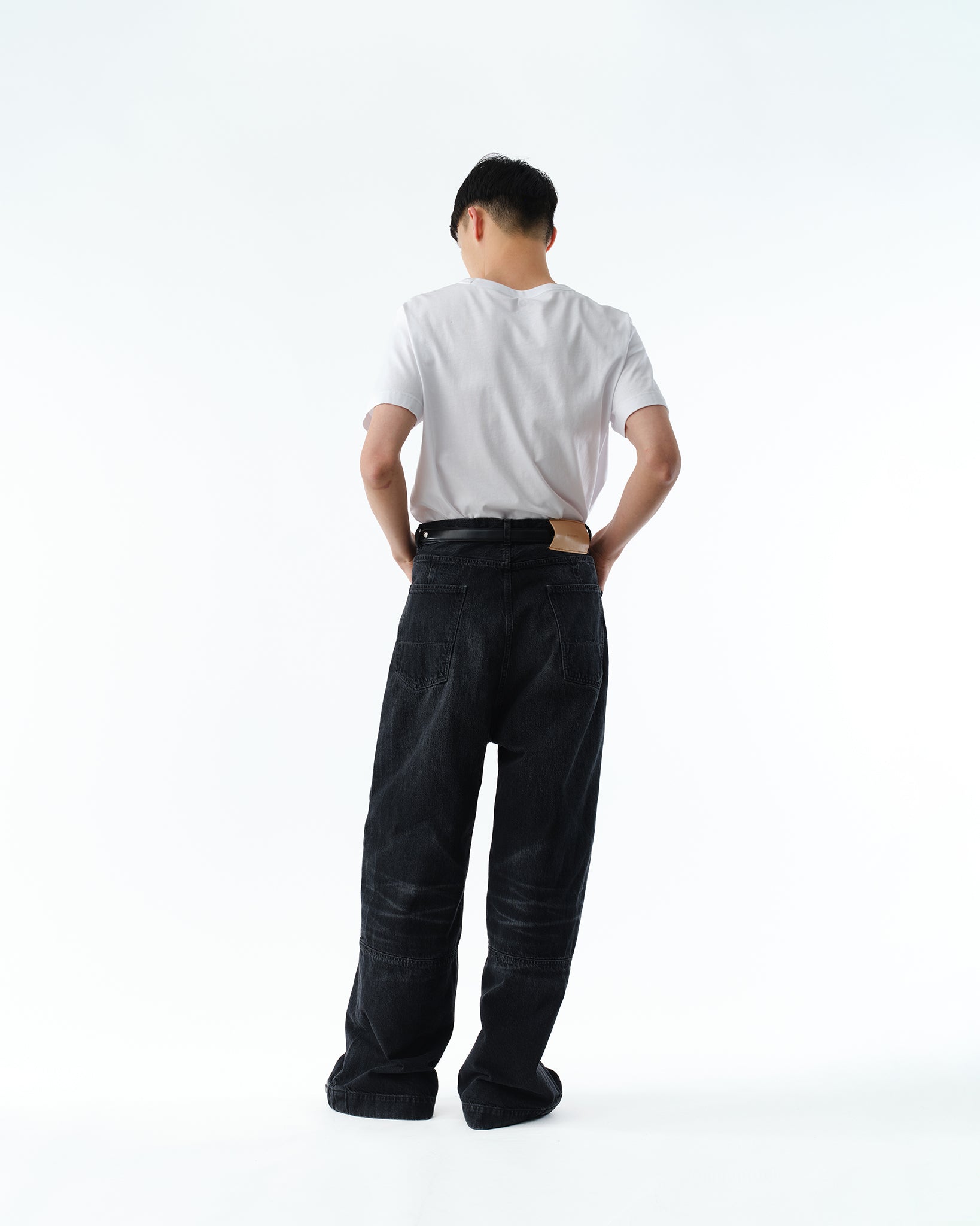 WIDE SEAM DENIM BAGGY PANTS .13 [DAMAGE BLACK]