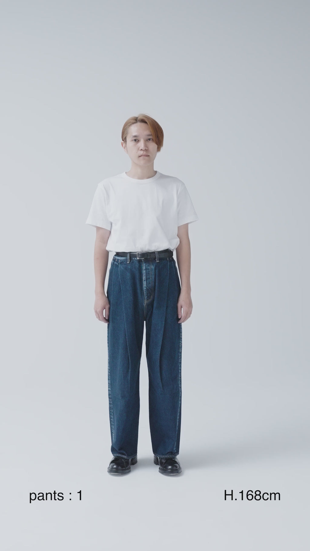 BENNUCotton/Linen denim 2-tuck wide pants
